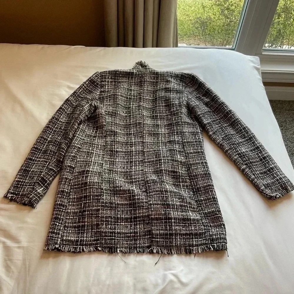 Carolina Belle Tweed Blazer Navy/White/Maroon Size M - Picture 3 of 4